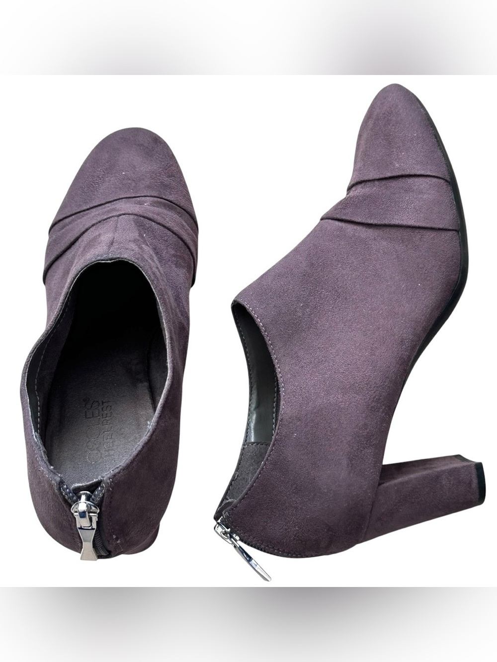 Aerosoles Shoes Women’s Size 8M Grey Zipper Ankle Boots Heels